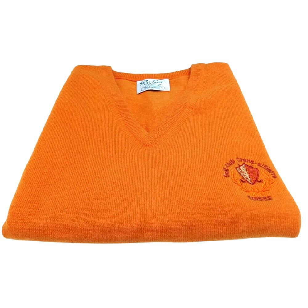 Peter Scott Vest Women's Small Size 38 Sweater Orange Crans Montana Suisse